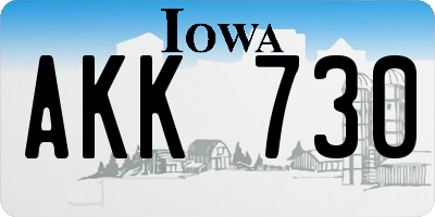 IA license plate AKK730