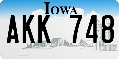 IA license plate AKK748