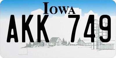 IA license plate AKK749