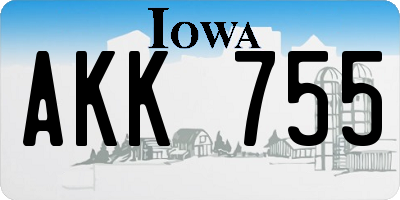 IA license plate AKK755