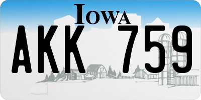 IA license plate AKK759