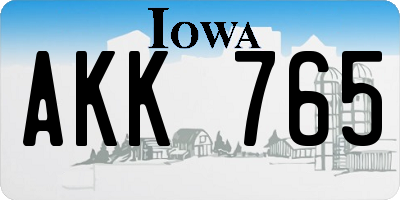 IA license plate AKK765