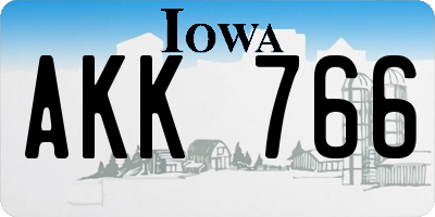 IA license plate AKK766