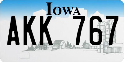 IA license plate AKK767