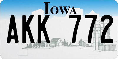 IA license plate AKK772