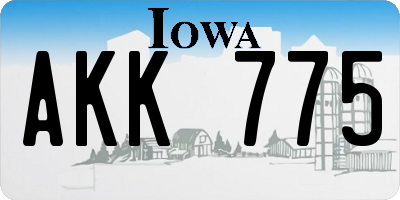IA license plate AKK775