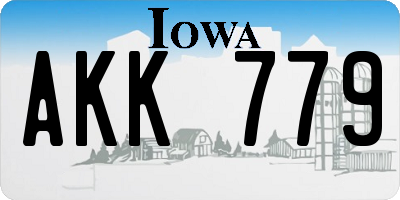 IA license plate AKK779