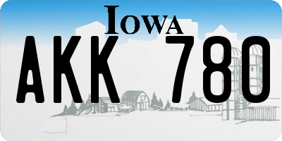 IA license plate AKK780
