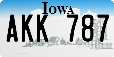 IA license plate AKK787