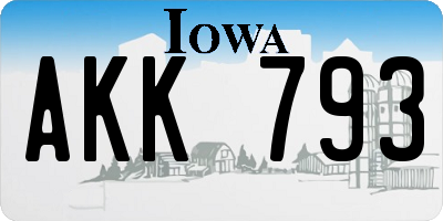 IA license plate AKK793