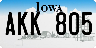 IA license plate AKK805