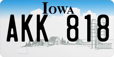 IA license plate AKK818
