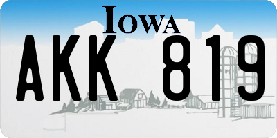 IA license plate AKK819