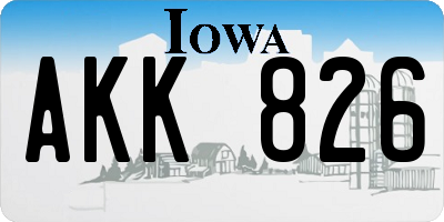 IA license plate AKK826