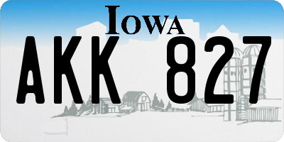 IA license plate AKK827