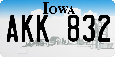 IA license plate AKK832