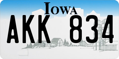 IA license plate AKK834