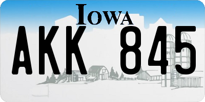 IA license plate AKK845