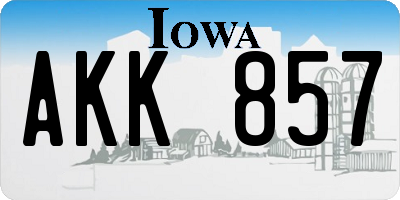 IA license plate AKK857