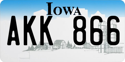 IA license plate AKK866