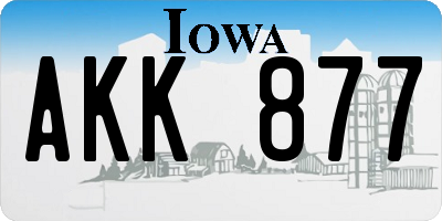 IA license plate AKK877