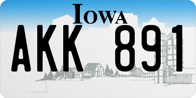 IA license plate AKK891