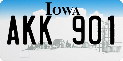 IA license plate AKK901