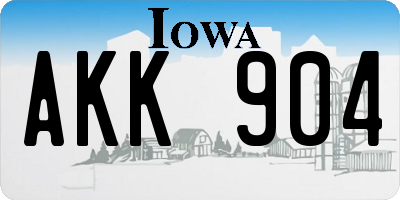 IA license plate AKK904