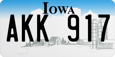 IA license plate AKK917