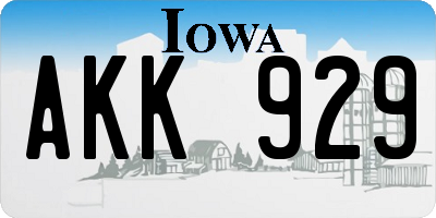IA license plate AKK929