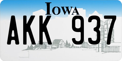 IA license plate AKK937