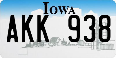 IA license plate AKK938