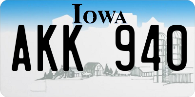IA license plate AKK940