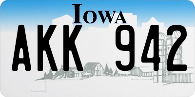 IA license plate AKK942