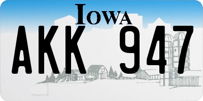 IA license plate AKK947