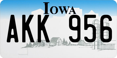 IA license plate AKK956