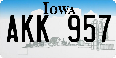 IA license plate AKK957