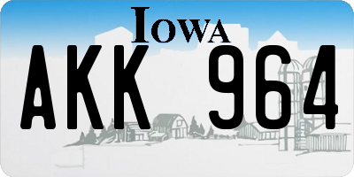 IA license plate AKK964