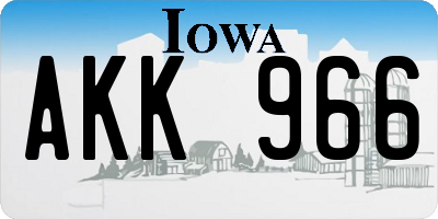 IA license plate AKK966
