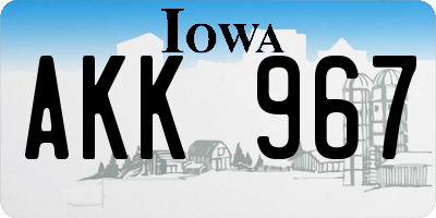 IA license plate AKK967
