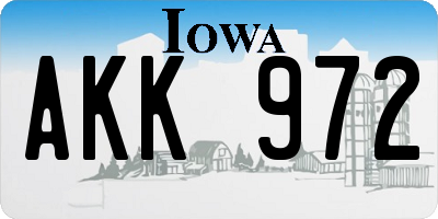 IA license plate AKK972