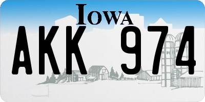 IA license plate AKK974