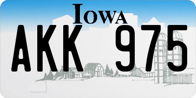 IA license plate AKK975