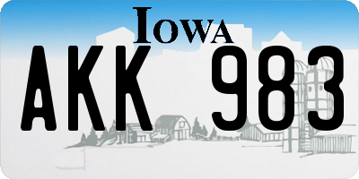 IA license plate AKK983