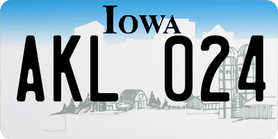 IA license plate AKL024