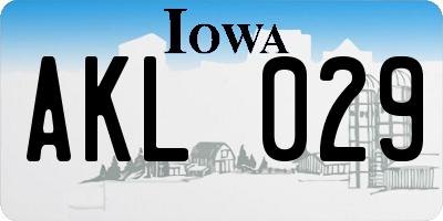 IA license plate AKL029