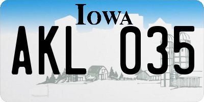IA license plate AKL035