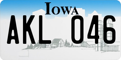 IA license plate AKL046