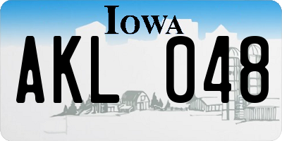 IA license plate AKL048
