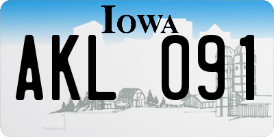 IA license plate AKL091
